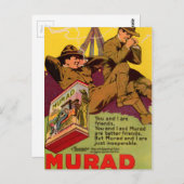 1918 WWI Murad sigaretten en sigaretten Briefkaart (Voorkant / Achterkant)