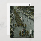 1918 WWI Parade New York City Magic Lantern Slide Briefkaart (Voorkant / Achterkant)