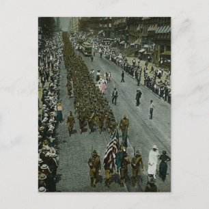 1918 WWI Parade New York City Magic Lantern Slide Briefkaart