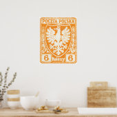 1919 6h Poolse Eagle Stamp Poster (Keuken)