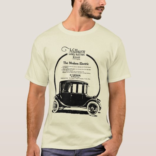 1919 Afbeelding elektrische auto van Milburn T-shirt (Voorkant)