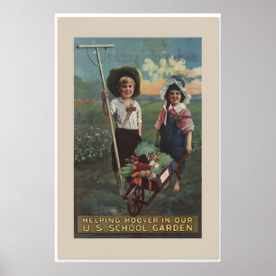 1919 Amerikaanse School Victory Garden Wereldoorlo Poster