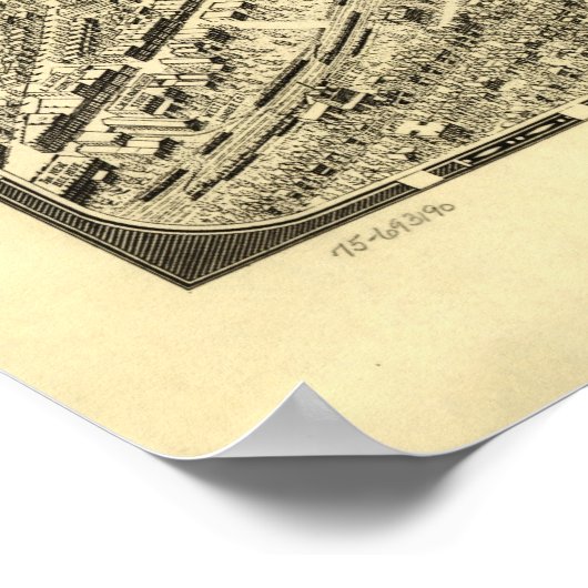 1919 Atlanta, GA Birds Eye Uitzicht Panoramic Map Poster (Hoek)