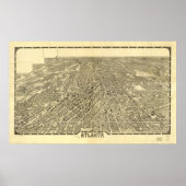 1919 Atlanta, GA Birds Eye Uitzicht Panoramic Map Poster (Voorkant)