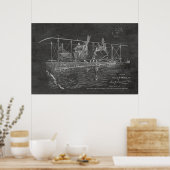1919 Biplane Bomber Patent Art Drawing Print (Keuken)