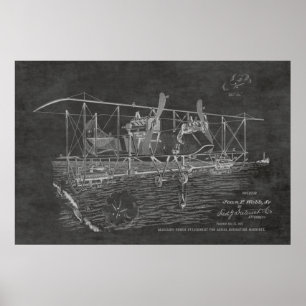 1919 Biplane Bomber Patent Art Drawing Print