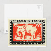 1919 Duitsland Leipzig Zoo Notgeld Bankbiljet Briefkaart (Voorkant / Achterkant)