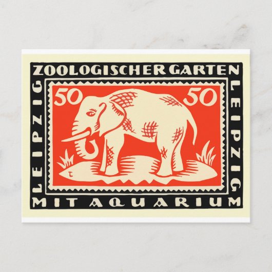 1919 Duitsland Leipzig Zoo Notgeld Bankbiljet Briefkaart (Voorkant)