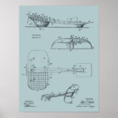 1919 Flying Machine Seaplane Patent Drawing Print (Voorkant)