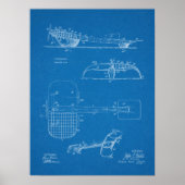 1919 Flying Machine Seaplane Patent Drawing Print (Voorkant)