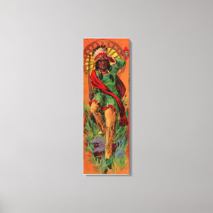 1919 Indische inheemse illustratie Canvas Afdruk