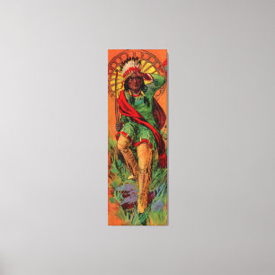 1919 Indische inheemse illustratie Canvas Afdruk