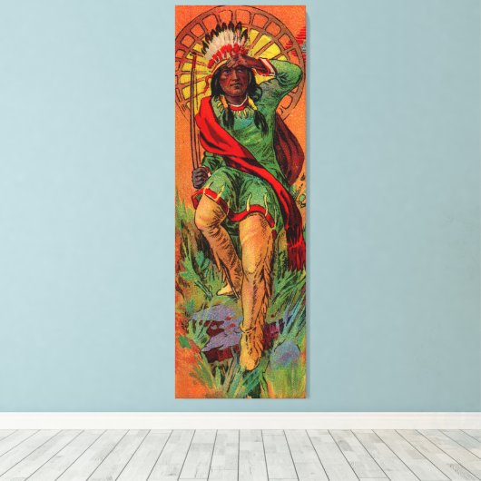 1919 Indische inheemse illustratie Canvas Afdruk (Insitu (Houten vloer))