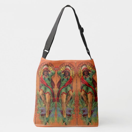 1919 Indische inheemse illustratie Crossbody Tas (Achterkant)