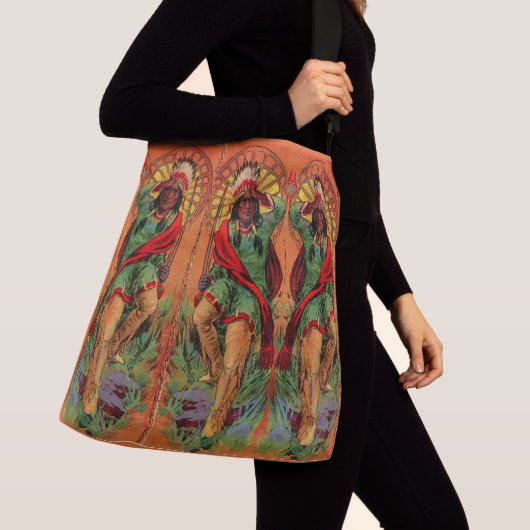 1919 Indische inheemse illustratie Crossbody Tas (Dichtbij)