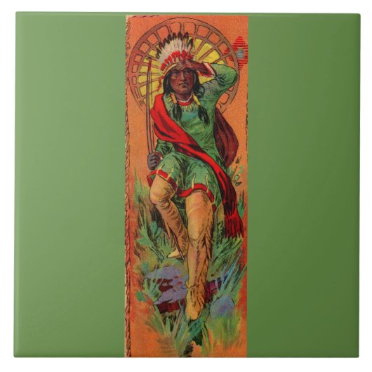 1919 Indische inheemse illustratie Tegeltje (Voorkant)