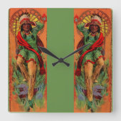 1919 Indische inheemse illustratie Vierkante Klok (Voorkant)