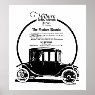 1919 Milburn Electric Car vintage and Print