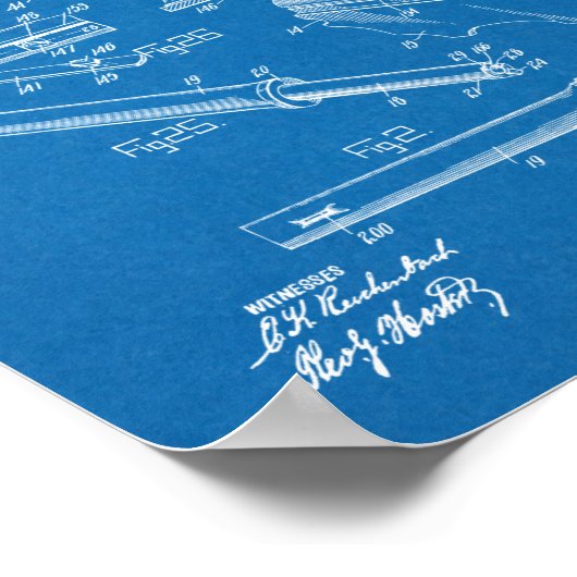 1919 Pistool automatische tekenafdrukken voor pate Poster (Hoek)