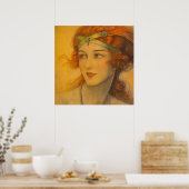 1919 prachtige roodbaars poster (Keuken)