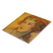 1919 prachtige roodbaars tegeltje (Zijkant)