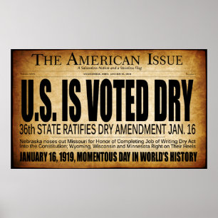 1919 VERBOD DROGE ERA BEGINT! HEADLINE POSTER