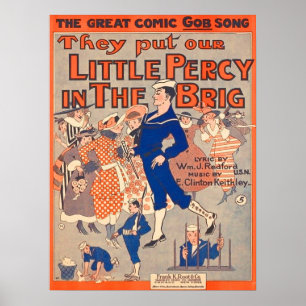 1919 zetten ze ons kleine percy in de Brig Poster
