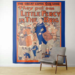 1919 zetten ze ons kleine percy in de Brig Wandkleed