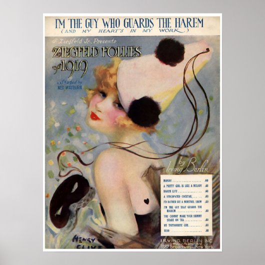 1919 Ziegfeld Follies  Music Hoesje Album Poster (Voorkant)