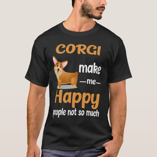 191 Corgi Make Me Happy T-shirt (Voorkant)