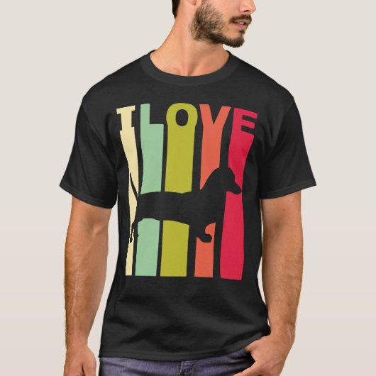 191 Ik hou van teckel noodlijdend Hondenliefhebbe T-shirt (Voorkant)