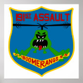191st AHC Boomerangs alleen patch Poster (Voorkant)