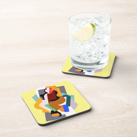 1920: abstracte vrouw  kunst bier onderzetter (Rechterzijde)