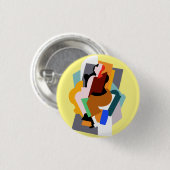 1920: abstracte vrouw kunst ronde button 3,2 cm (Voorkant /achterkant)