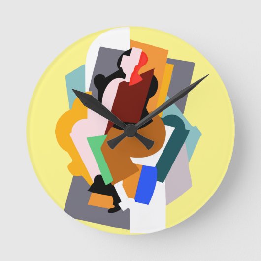 1920: abstracte vrouw  kunst ronde klok (Voorkant)