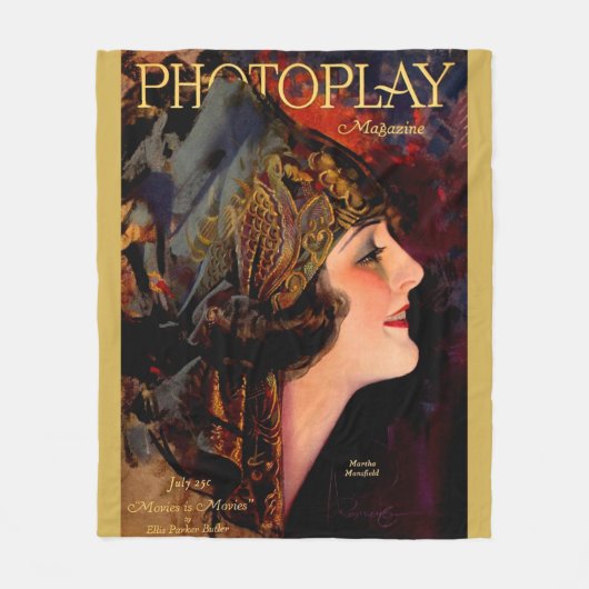 1920 Afdekking van tijdschrift Photoplay Fleece Deken (Voorkant)