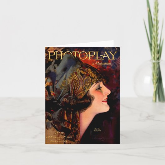 1920 Afdekking van tijdschrift Photoplay Notitiekaartje (Voorkant)