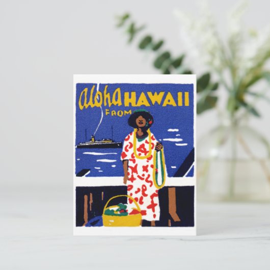 1920 Aloha uit Hawaï Briefkaart (Staand voorkant)