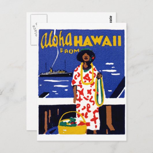 1920 Aloha uit Hawaï Briefkaart (Voorkant / Achterkant)