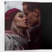  1920 art deco geometric Alles in één bruiloft Drieluik Uitnodiging (Binnenzijde eerst)