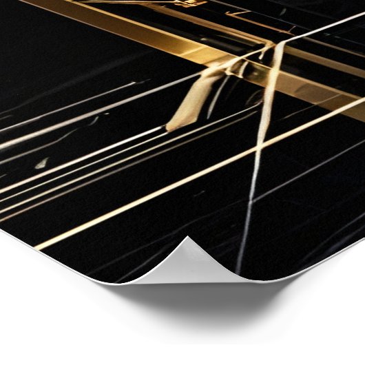 1920 Art Deco Geometrisch goud lijst zwart wit Poster (Hoek)