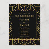 1920 Art Deco geometrische bruiloft uitnodiging (Voorkant)