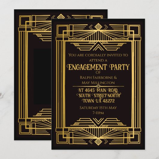 1920 art deco moord mysterie verjaardag kaart (Voorkant / Achterkant)