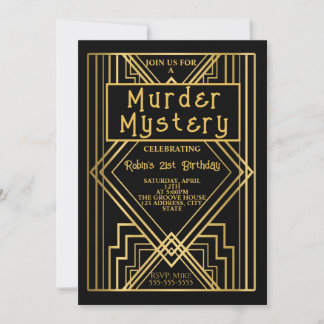 1920 art deco moordmysterie verjaardagsfeest uitno kaart