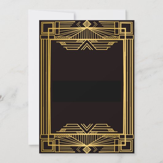 1920 art deco moordmysterie verjaardagsfeestje kaart (Achterkant)