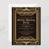 1920 Art Deco Murder Mystery verjaardagsfeestje Ui Feestdagenkaart (Voorkant / Achterkant)