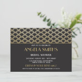 1920 Art Deco Vrijgezellenfeest Gatsby Gold Party Kaart (Staand voorkant)