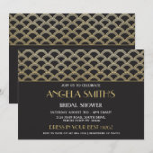 1920 Art Deco Vrijgezellenfeest Gatsby Gold Party Kaart (Voorkant / Achterkant)