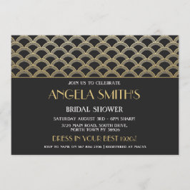 1920 Art Deco Vrijgezellenfeest Gatsby Gold Party Kaart