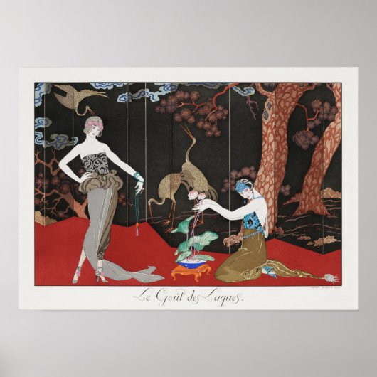 1920 Barbier Art Deco Franse mode Illustratie Poster (Voorkant)